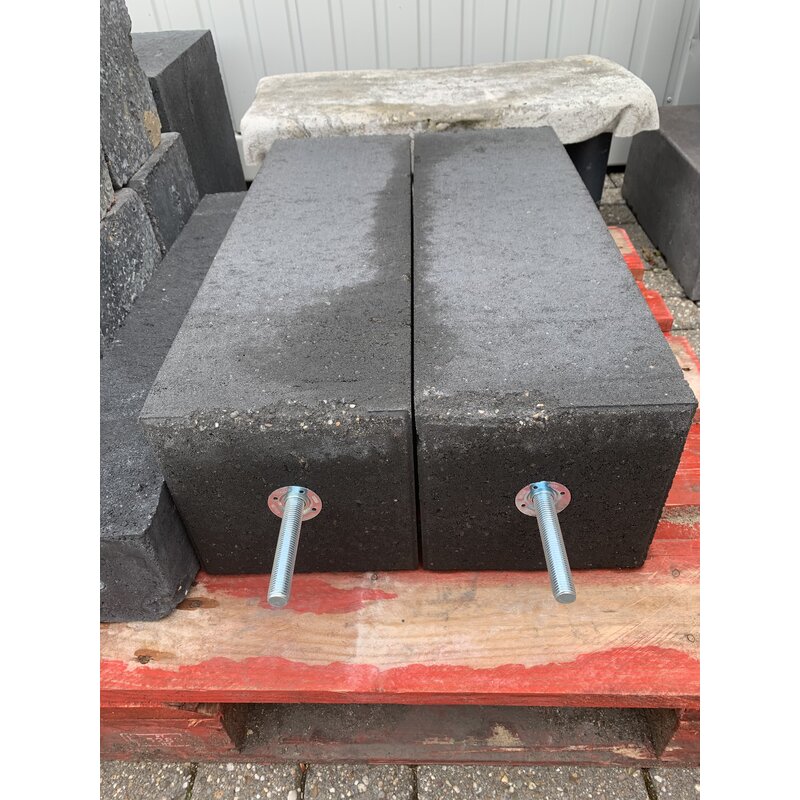 Populair B-keus Betonpoer 20x20x60cm antraciet incl. hoogteverstelling