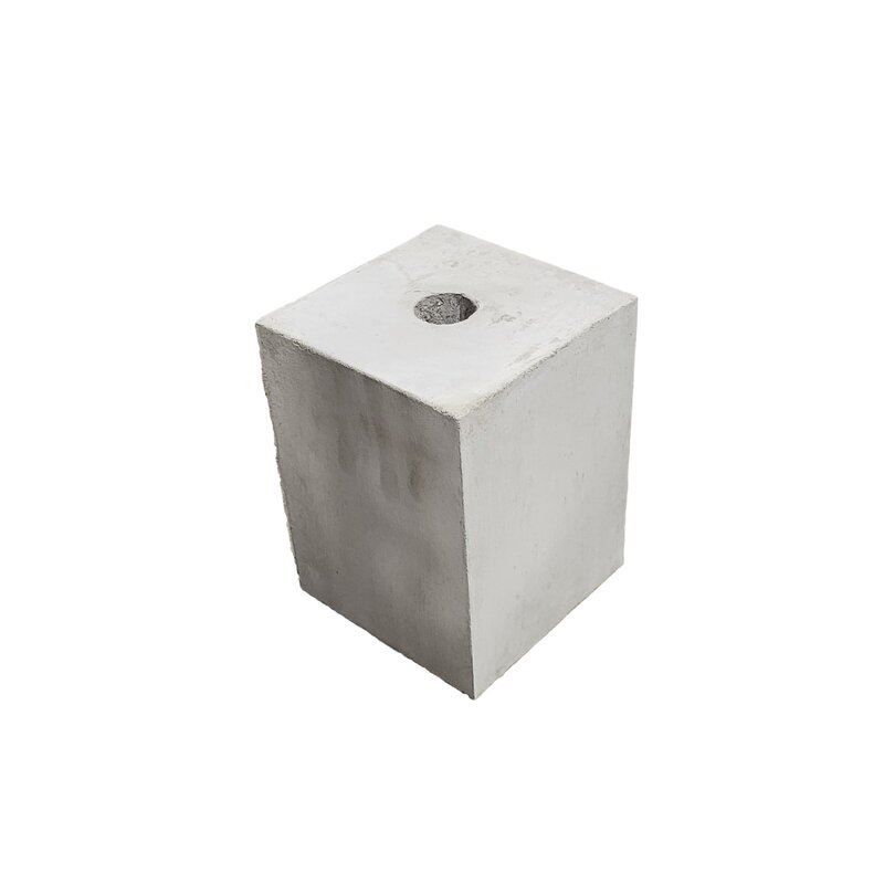 Superprijs Sokkel / Betonpoer 15x15 en 20 cm hoog grijs met gat 3 cm