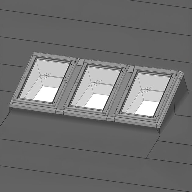 Fakro Lichtstraat Lessenaarsdak 235x154 cm excl. dakramen Gratis Retour
