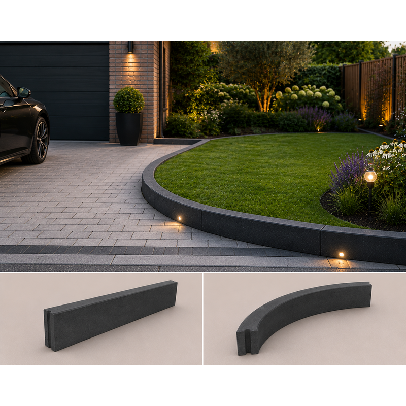 Betonband bochtbanden antraciet 10x20x78,5 cm R=0,5k antraciet 10x20x78,5 cm R=0,5 tot 15 Betrouwbaar