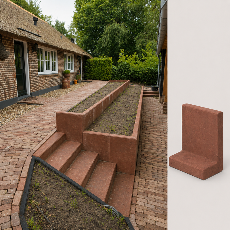 Aanbieding L element 80 cm hoog en 50 cm breed roestbruin