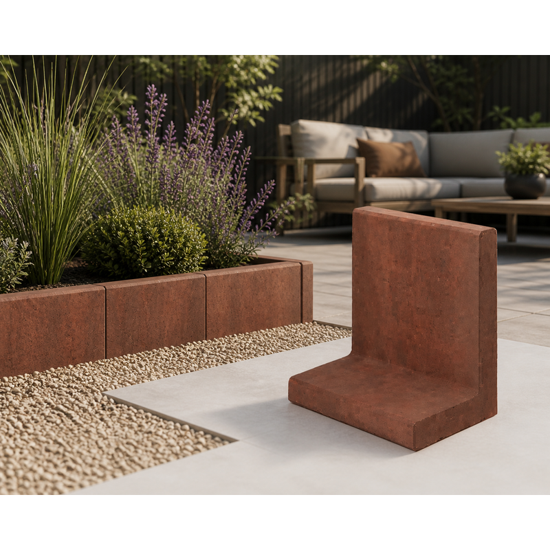 Weekendaanbieding L element 50 cm hoog en 50 cm breed roestbruin