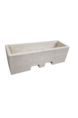 Afzetblok/bloembak grijs beton met lepelgaten 156x50x50 cm Aanbieding