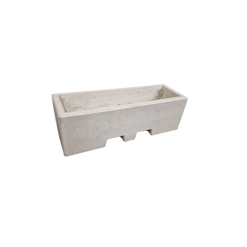 Afzetblok/bloembak grijs beton met lepelgaten 156x50x50 cm Aanbieding