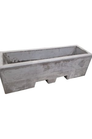 Afzetblok/bloembak antraciet beton met lepelgaten 156x50x50 cm Must-Have