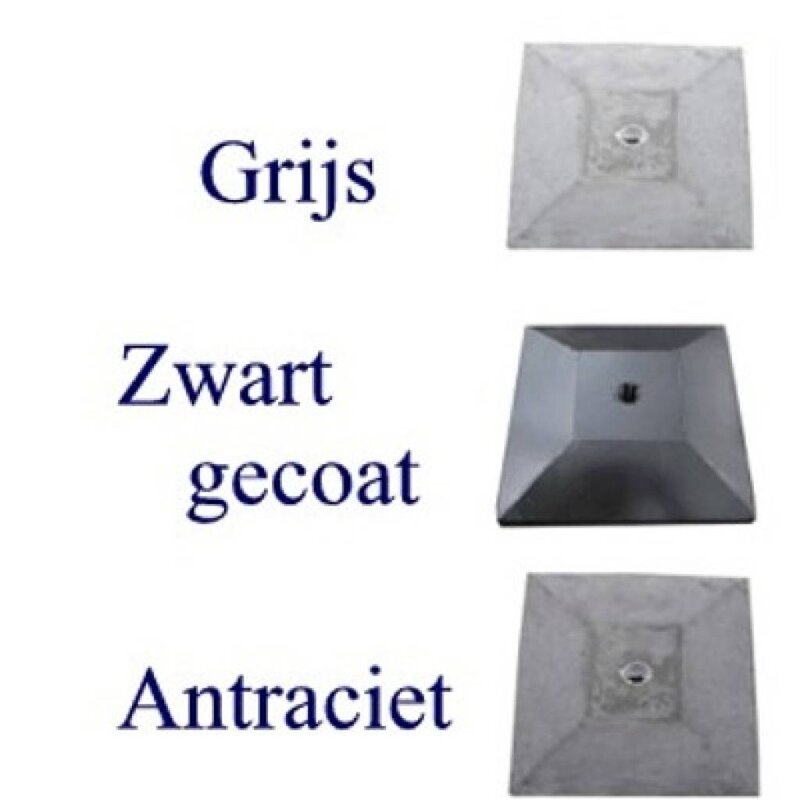 Betaalbaar Paalmutsen met een plat stuk + gat 60x60 cm