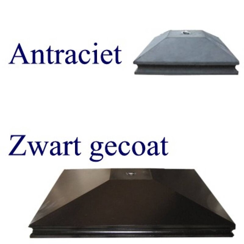Superprijs Paalmutsen met een sierrand met een plat stuk + gat 55x55 cm