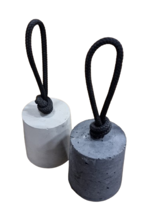 Betonnen Deurstopper met zwart touw 11 cm Nieuw