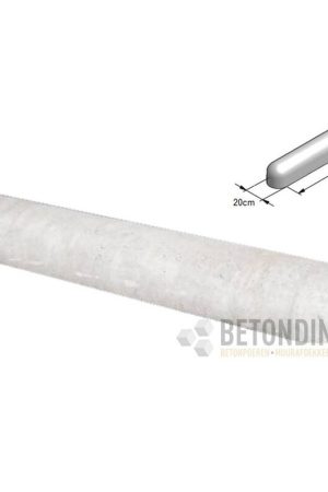 Varkensrug beton 1 kant rond en 1 kant recht grijs Aanbieding