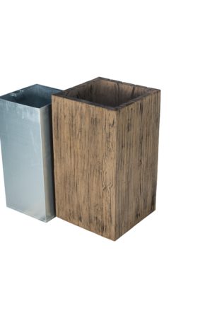 Bloembak Stonewood 45x45 cm en 80 cm hoog met galgavaniseerde inzet Alleen Vandaag