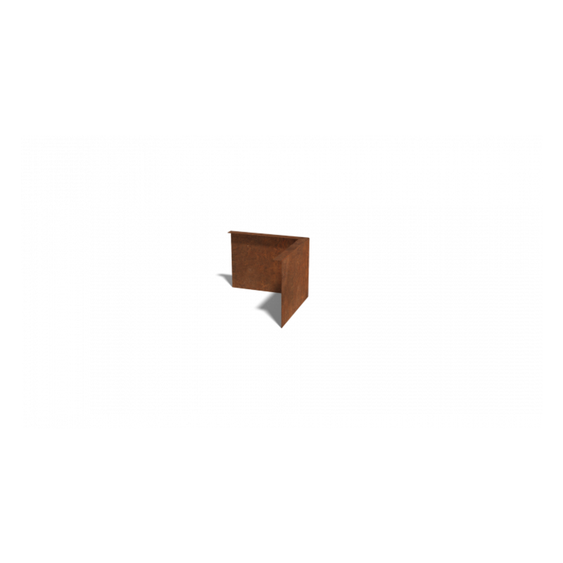 Cortenstaal kantopsluiting 30x30 cm en 12 cm hoog buitenhoek Op = Op