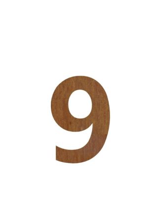 Premium Cortenstaal huisnummer 9 (plak)
