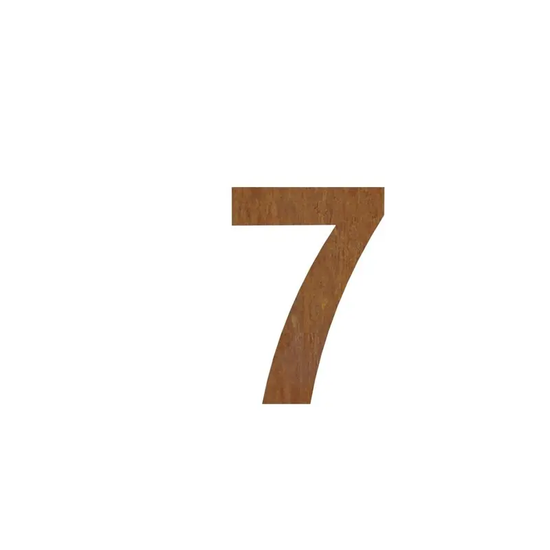 Cortenstaal huisnummer 7 (plak) Op = Op
