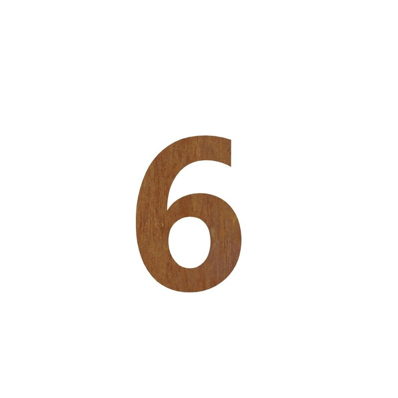 Cortenstaal huisnummer 6 (plak) Actieprijs