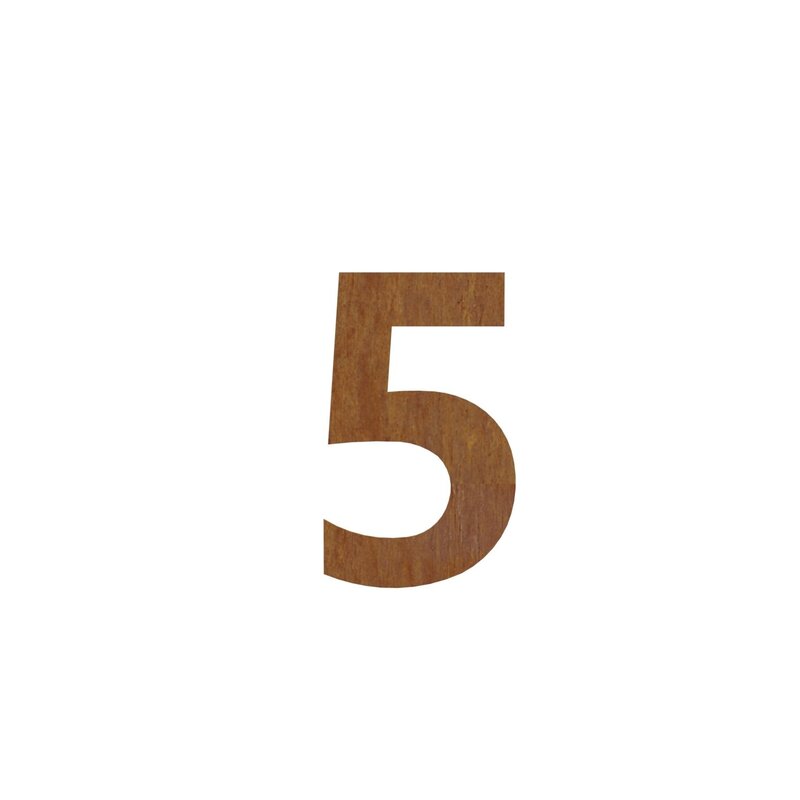 Cortenstaal huisnummer 5 (plak) Must-Have