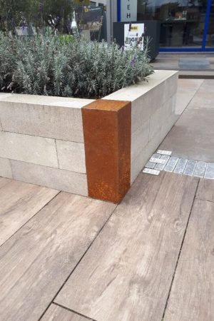 Veilige Betaling Cortenstaal afdekkap hoekstuk 15x15 cm en 43 cm hoog