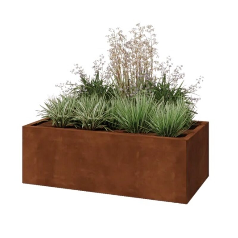 Rechtstreeks Van De Fabrikant Cortenstaal plantenbak Texas 120x60 cm