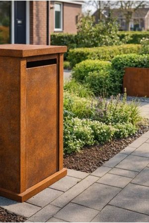 Speciale Aanbieding Cortenstaal Brievenbus Arizona 40x40x100 cm