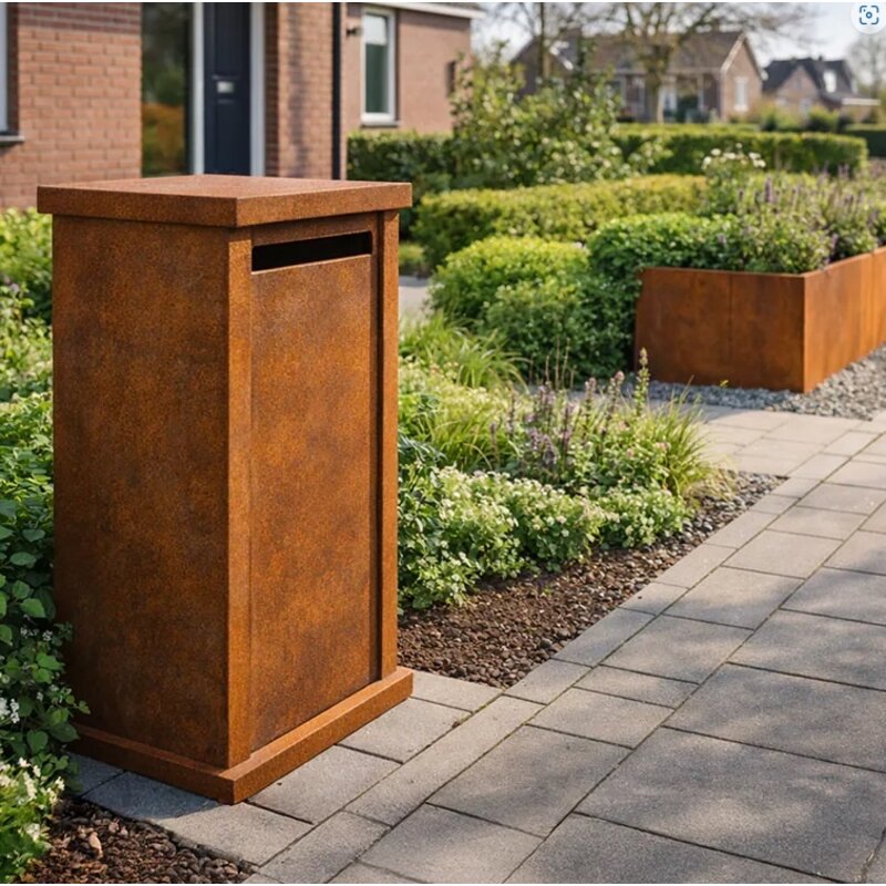 Speciale Aanbieding Cortenstaal Brievenbus Arizona 40x40x100 cm