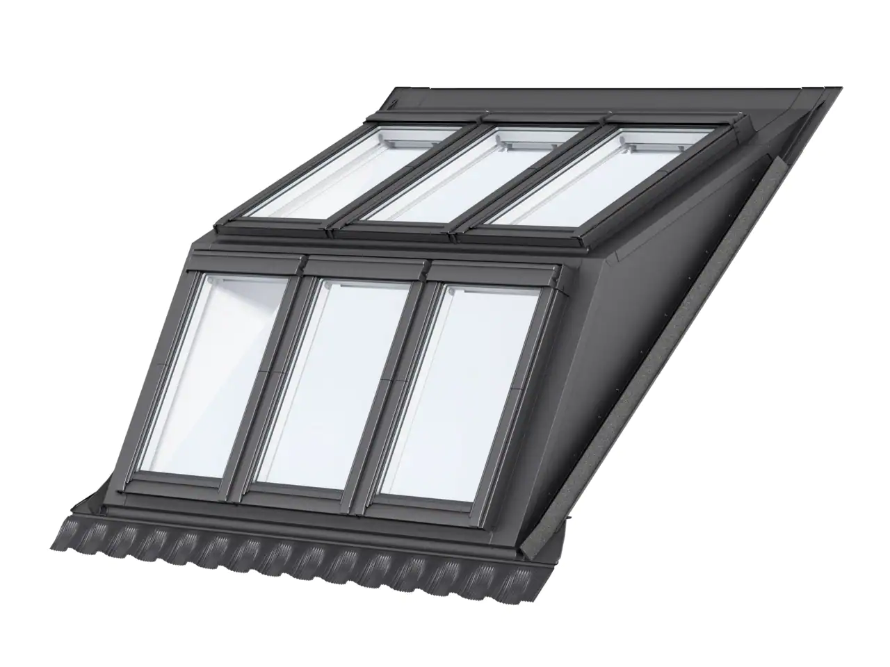 Aanbieding VELUX dakkapel serre - EBW MK06 2032BK + 3x GPU 0069+ 3x GPL 2068