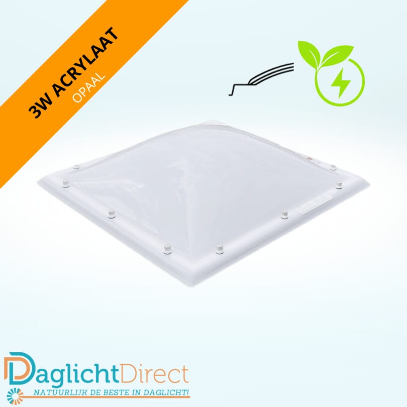 Beste Prijs Lichtkoepel driewandig acrylaat 80×80 opaal