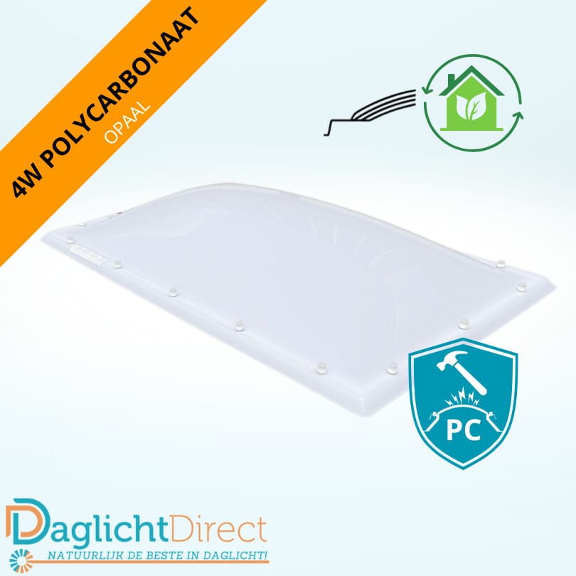Fabrieksprijs Lichtkoepel vierwandig polycarbonaat 60×130 opaal