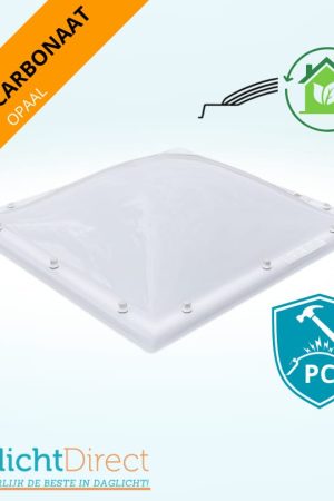 Beperkte Voorraad Lichtkoepel vierwandig polycarbonaat 100×100 opaal
