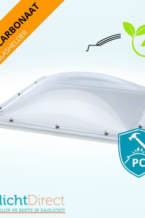 Voordeelprijs Lichtkoepel driewandig polycarbonaat 110×110 glashelder