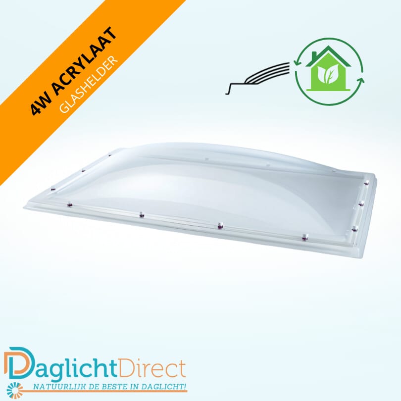 Actieprijs Lichtkoepel vierwandig acrylaat 120×180 glashelder