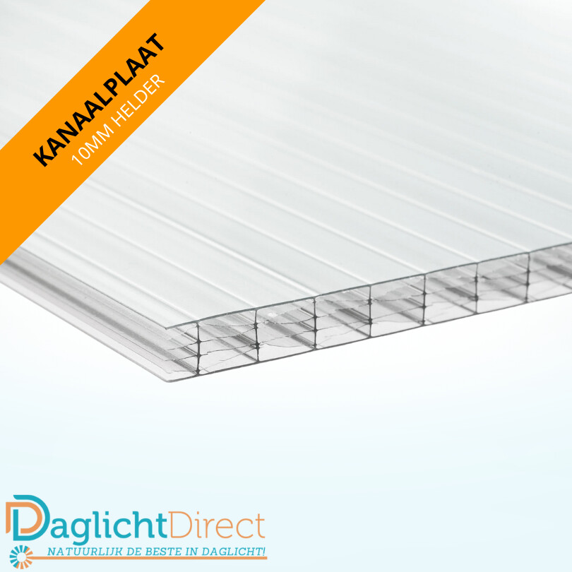 Bestseller Polycarbonaat kanaalplaat 10mm 125x250cm helder