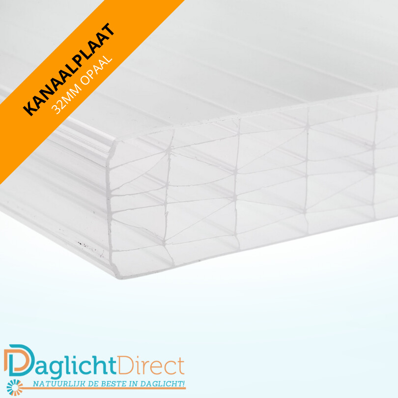 Polycarbonaat kanaalplaat 32mm 125x400cm opaal Merkproduct
